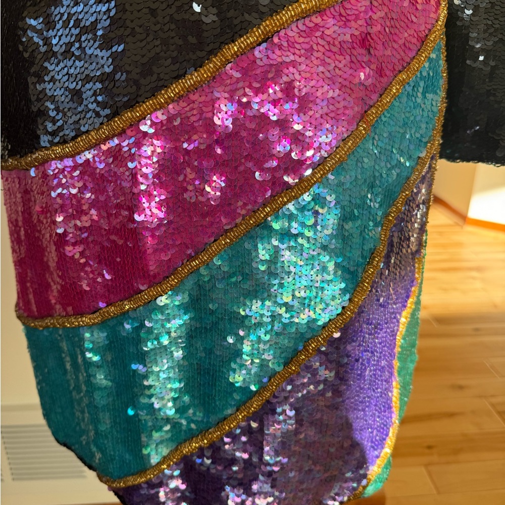 Mob wife glam dress, vintage Scarlet Rage,colorful - Picture 13 of 16